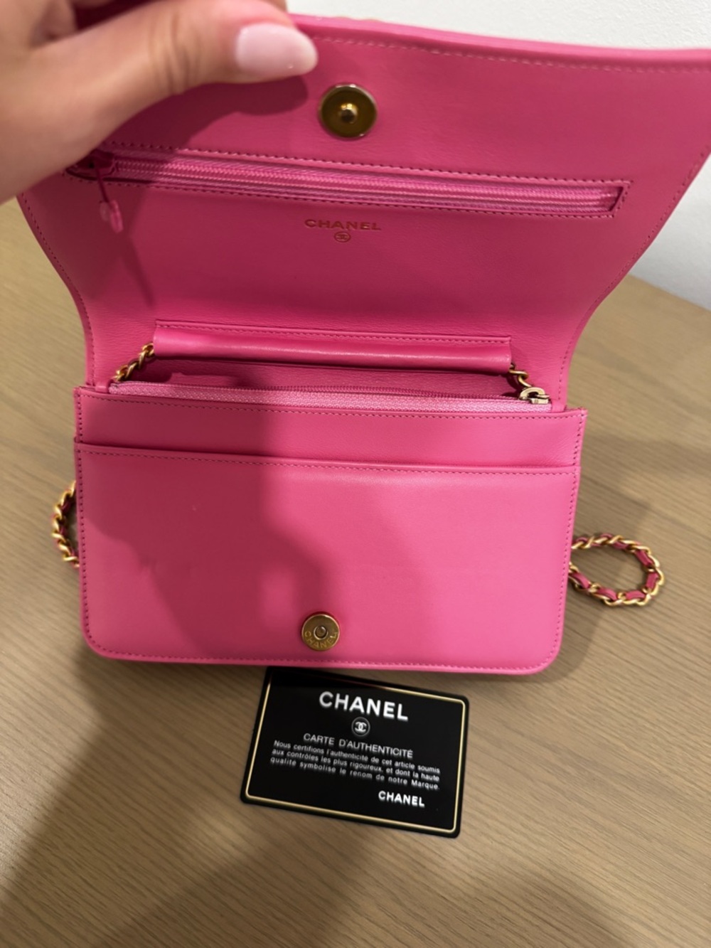 CHANEL Pink Quilted Boy Wallet with Gold CC Lock - Picture 8 of 12